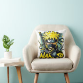 Anime Throw Pillow – Bold Yellow Hair Hero クッション (椅子)