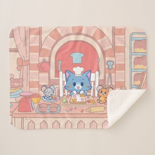 Anime Tom、Jerry、Tuffyベーカリー シェルパブランケット (正面(横))