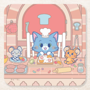 Anime Tom、Jerry、Tuffyベーカリー スクエアペーパーコースター
