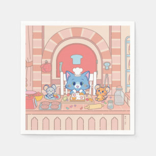 Anime Tom、Jerry、Tuffyベーカリー スタンダードカクテルナプキン