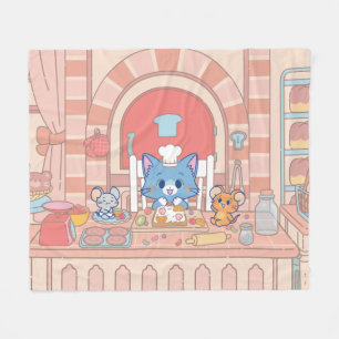Anime Tom、Jerry、Tuffyベーカリー フリースブランケット