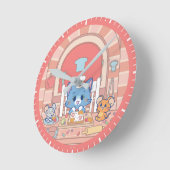 Anime Tom、Jerry、Tuffyベーカリー ラウンド壁時計 (傾斜)