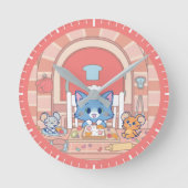 Anime Tom、Jerry、Tuffyベーカリー ラウンド壁時計 (正面)