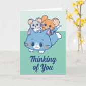 Anime Tom、Jerry、Tuffy カード (黄色い花)