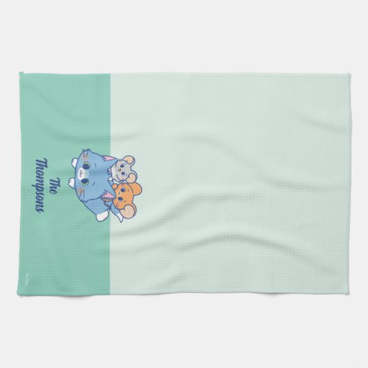 Anime Tom、Jerry、Tuffy キッチンタオル (横)