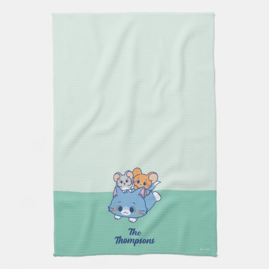 Anime Tom、Jerry、Tuffy キッチンタオル (縦)