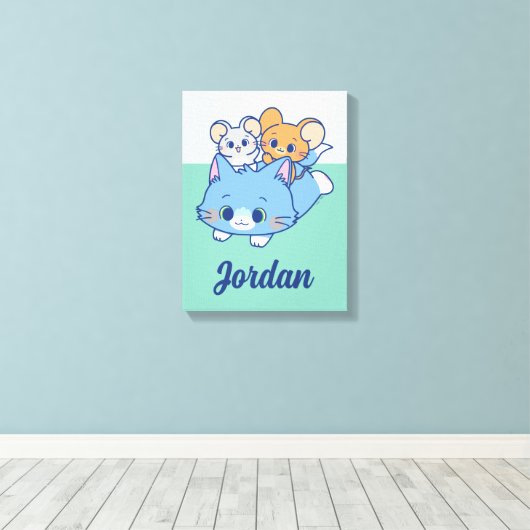 Anime Tom、Jerry、Tuffy キャンバスプリント (インサイチュ (ウッドフロア))