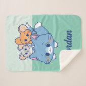 Anime Tom、Jerry、Tuffy シェルパブランケット (正面(横))