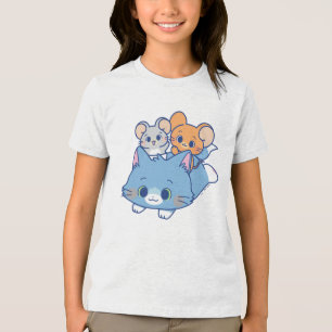 Anime Tom、Jerry、Tuffy トライブレンドTシャツ