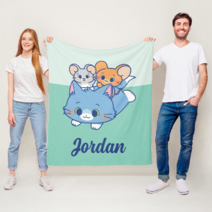 Anime Tom、Jerry、Tuffy フリースブランケット