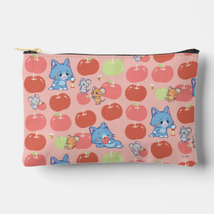Anime Tom、Jerry、Tuffy Apple Pattern アクセサリーポーチ