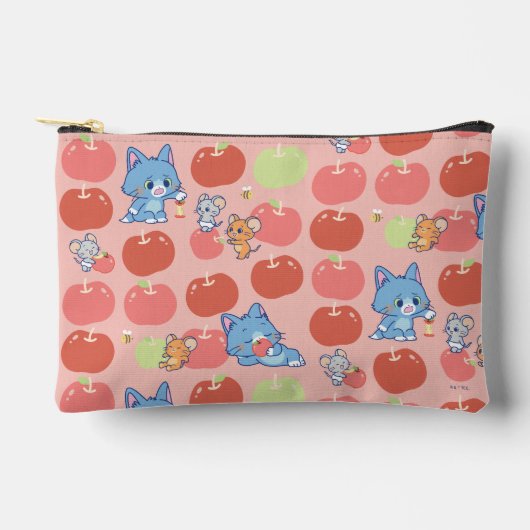 Anime Tom、Jerry、Tuffy Apple Pattern アクセサリーポーチ (正面)