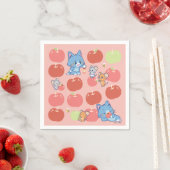 Anime Tom、Jerry、Tuffy Apple Pattern スタンダードカクテルナプキン (インサイチュ)