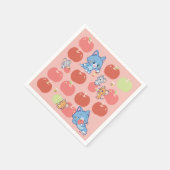 Anime Tom、Jerry、Tuffy Apple Pattern スタンダードカクテルナプキン (角)