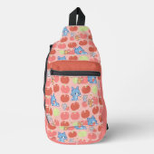 Anime Tom、Jerry、Tuffy Apple Pattern スリングバッグ (正面)