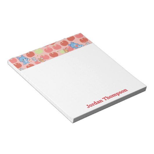 Anime Tom、Jerry、Tuffy Apple Pattern ノートパッド (アングル)