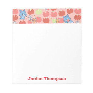 Anime Tom、Jerry、Tuffy Apple Pattern ノートパッド