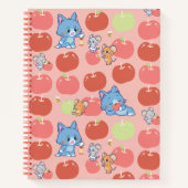 Anime Tom、Jerry、Tuffy Apple Pattern ノートブック (正面)