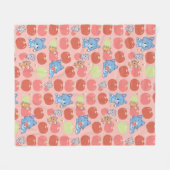 Anime Tom、Jerry、Tuffy Apple Pattern フリースブランケット (正面(横))