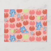 Anime Tom、Jerry、Tuffy Apple Pattern ポストカード (正面)