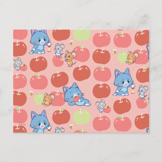 Anime Tom、Jerry、Tuffy Apple Pattern ポストカード (正面)