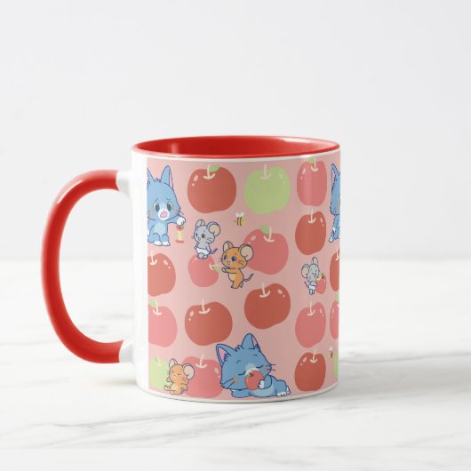 Anime Tom、Jerry、Tuffy Apple Pattern マグカップ (左)