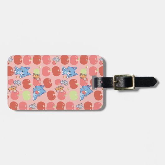 Anime Tom、Jerry、Tuffy Apple Pattern ラゲッジタグ (正面横)