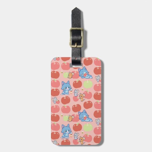 Anime Tom、Jerry、Tuffy Apple Pattern ラゲッジタグ (正面縦)
