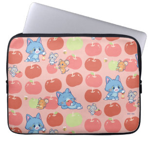 Anime Tom、Jerry、Tuffy Apple Pattern ラップトップスリーブ