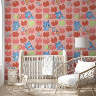 Anime Tom、Jerry、Tuffy Apple Pattern 壁紙