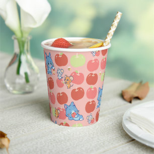 Anime Tom、Jerry、Tuffy Apple Pattern 紙コップ