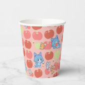 Anime Tom、Jerry、Tuffy Apple Pattern 紙コップ (左)