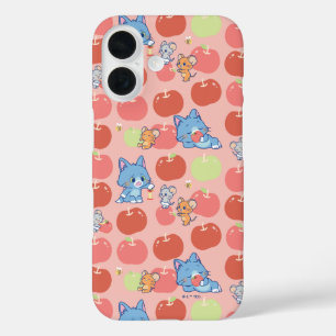 Anime Tom、Jerry、Tuffy Apple Pattern iPhone 16ケース