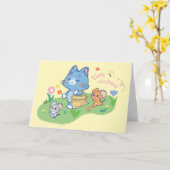 Anime Tom、Jerry、Tuffy Picnic カード (黄色い花)