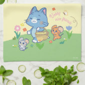 Anime Tom、Jerry、Tuffy Picnic キッチンタオル (折り畳み)