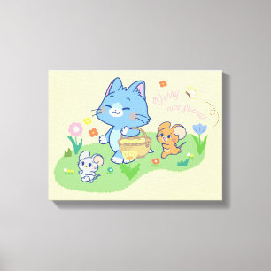 Anime Tom、Jerry、Tuffy Picnic キャンバスプリント