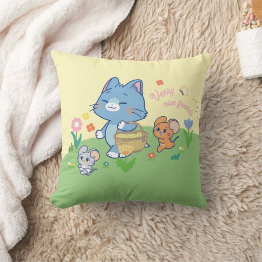 Anime Tom、Jerry、Tuffy Picnic クッション (ブランケット)