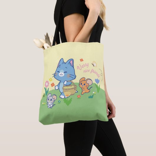 Anime Tom、Jerry、Tuffy Picnic トートバッグ (クローズアップ)