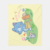 Anime Tom、Jerry、Tuffy Picnic フリースブランケット (正面)