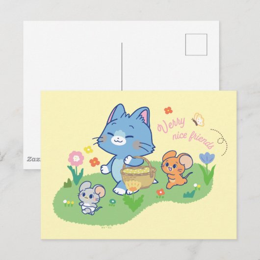 Anime Tom、Jerry、Tuffy Picnic ポストカード (正面/裏面)