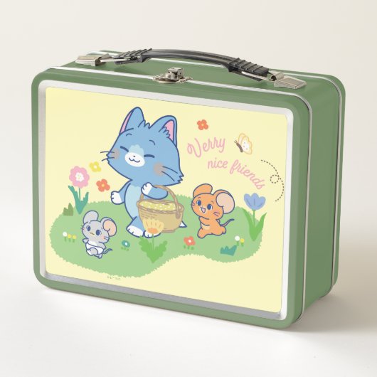 Anime Tom、Jerry、Tuffy Picnic メタルランチボックス (正面)