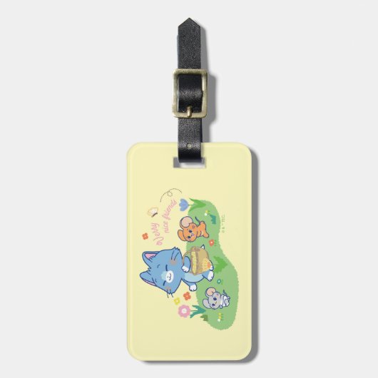 Anime Tom、Jerry、Tuffy Picnic ラゲッジタグ (正面縦)