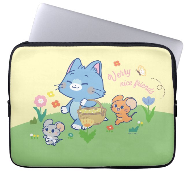 Anime Tom、Jerry、Tuffy Picnic ラップトップスリーブ (正面)