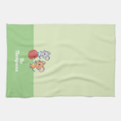 Anime TuffyとJerry Apple 転が's キッチンタオル (横)