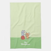 Anime TuffyとJerry Apple 転が's キッチンタオル (縦)