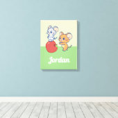 Anime TuffyとJerry Apple 転が's キャンバスプリント (インサイチュ (ウッドフロア))