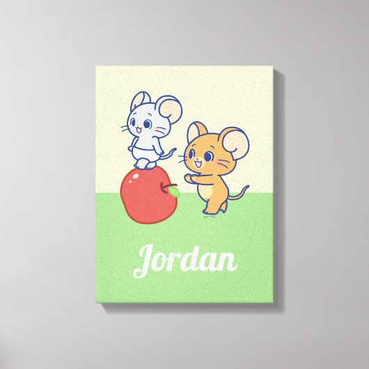 Anime TuffyとJerry Apple 転が's キャンバスプリント (正面)