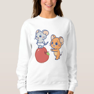 Anime TuffyとJerry Apple 転が's スウェットシャツ