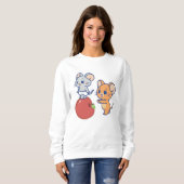 Anime TuffyとJerry Apple 転が's スウェットシャツ (正面フル)