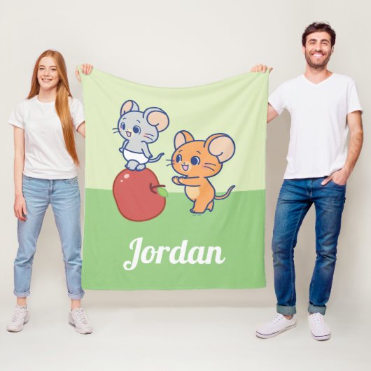 Anime TuffyとJerry Apple 転が's フリースブランケット (インサイチュ)